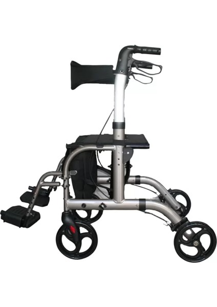 Poylin Pedallı (Ayaklı) Rolatör | Tekerlekli Sandalyeye Dönüşebilen Yapı, Çift Yönlü Oturma Alanı, Baston Tutuculu P777P modelleri