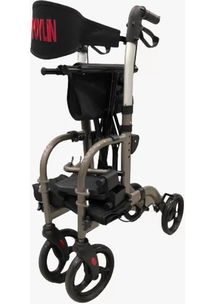 Poylin Pedallı (Ayaklı) Rolatör | Tekerlekli Sandalyeye Dönüşebilen Yapı, Çift Yönlü Oturma Alanı, Baston Tutuculu P777P