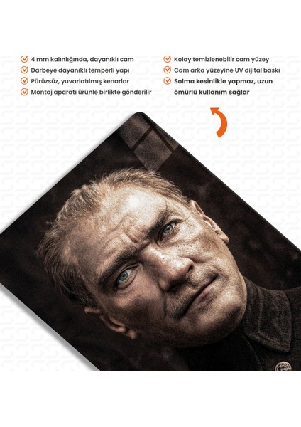 Istiklal – Mustafa Kemal Atatürk – Ata Sözü Cam Tablo modelleri