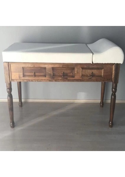 Ahşap Çekmeceli Muayene Masası Eskitme | El Yapımı, Ayarlanabilir ve Silinebilir Deri Kaplama