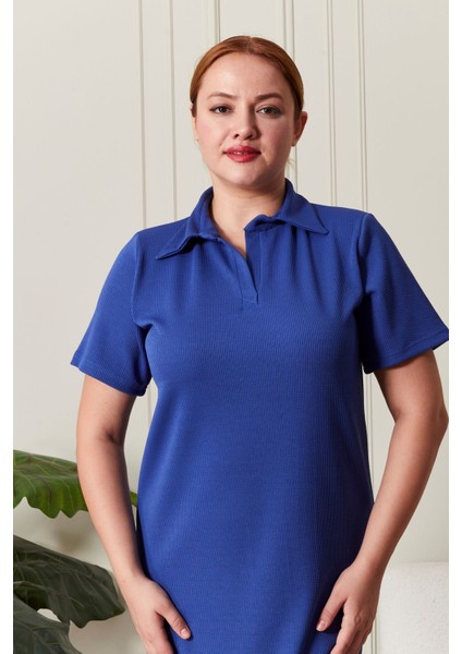 Fitilli Örme Kumaş Kısa Elbise