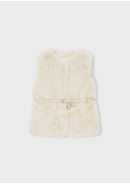 4315-93 Kız Çocuk Krem Kemerli Yelek