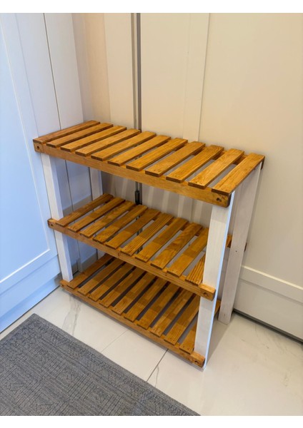 Ahşap Ayakkabılık 3 Katlı Ahşap Raf fiyatları