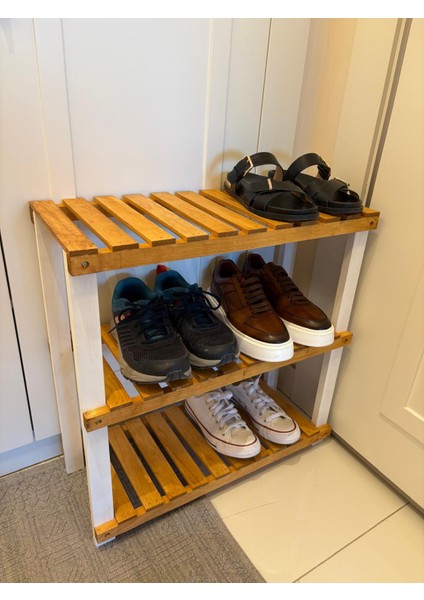 Ahşap Ayakkabılık 3 Katlı Ahşap Raf fırsatları