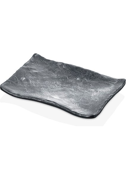 30019.BL - Terra 3'lü Siyah Dikdörtgen Tabak Seti 19X13,5 Cm, Thermoset Melamin