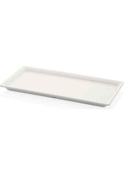 103517.CW - Maya 2'li Krem Beyaz Dikdörtgen Tabak Seti 35X17 Cm, Thermoset Melamin