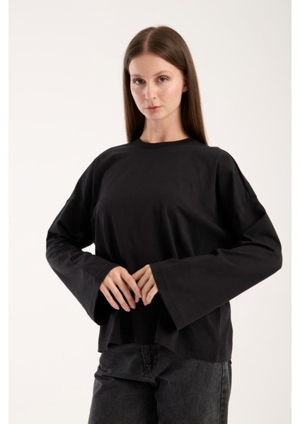 Kadın Oversize %100 Pamuk Triko Bluz – Rahat Kalıp ve Modern Tasarım 3011