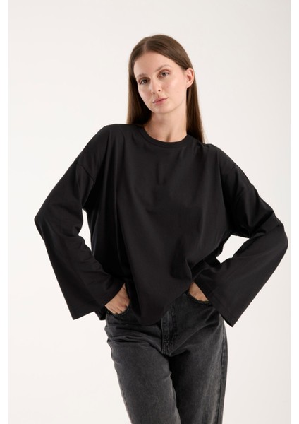 Kadın Oversize %100 Pamuk Triko Bluz – Rahat Kalıp ve Modern Tasarım 3011