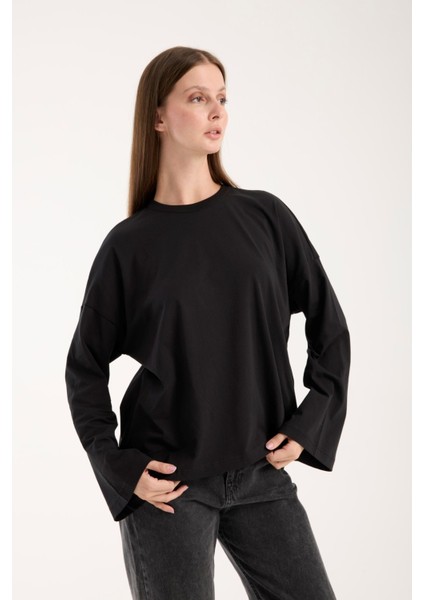 Kadın Oversize %100 Pamuk Triko Bluz – Rahat Kalıp ve Modern Tasarım 3011