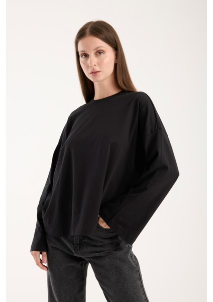 Kadın Oversize %100 Pamuk Triko Bluz – Rahat Kalıp ve Modern Tasarım 3011