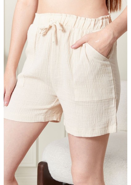 %100 Koton Mollis Kumaş Şort