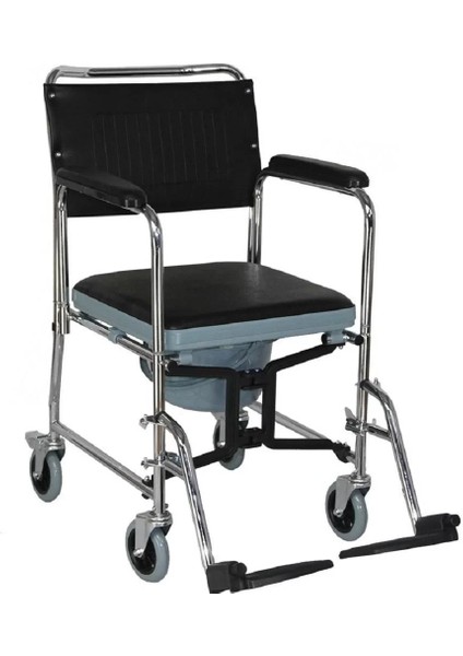 Klozetli Banyo Tekerlekli Sandalyesi | Katlanabilir, Paslanmaz ve 120 kg Taşıma Kapasiteli