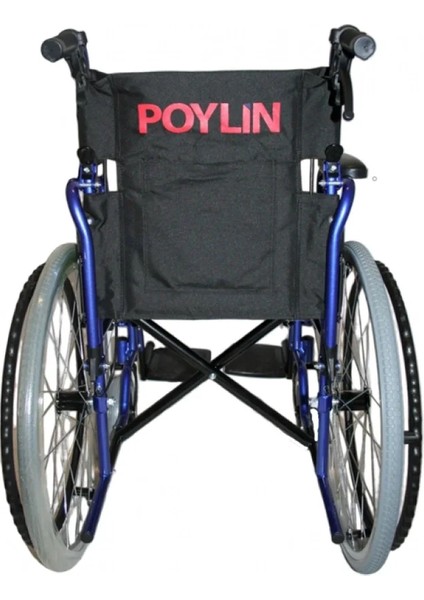Poylin Özellikli Standart Manuel Tekerlekli Sandalye | Katlanabilir Sırtlı Çelik Şase, Refakatçi Frenli, Antibakteriyel Döşemeli P110 modelleri