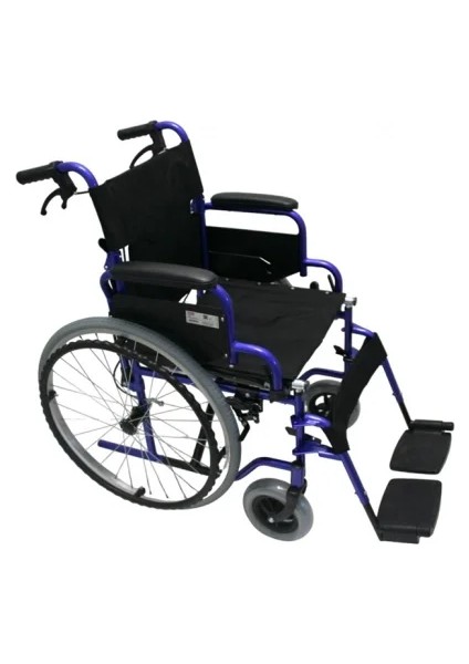 Poylin Özellikli Standart Manuel Tekerlekli Sandalye | Katlanabilir Sırtlı Çelik Şase, Refakatçi Frenli, Antibakteriyel Döşemeli P110 fırsatları