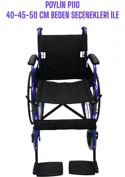 Poylin Özellikli Standart Manuel Tekerlekli Sandalye | Katlanabilir Sırtlı Çelik Şase, Refakatçi Frenli, Antibakteriyel Döşemeli P110 indirimleri