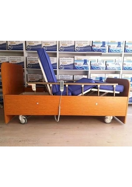 3 Motorlu Ahşap Ev Tipi Hasta Karyolası | 220 kg Taşıma Kapasiteli, Ayarlanabilir ve Konforlu fiyatları