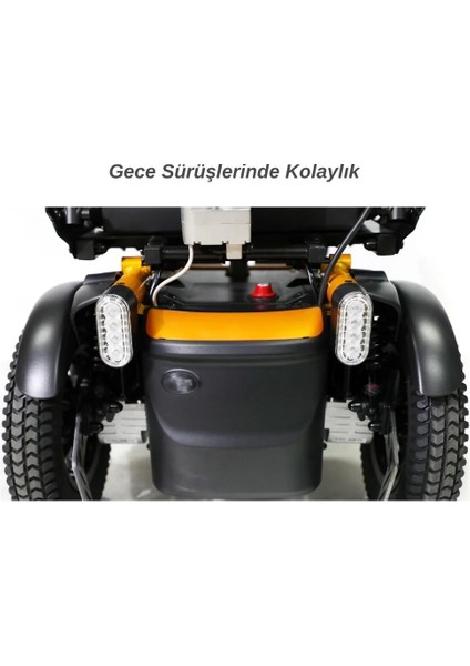 Poylin Fonksiyonel Akülü Tekerlekli Sandalye Mavi | Ayarlanabilir Oturum Genişliği, 45 Km Menzil, Elektromanyetik Fren P267