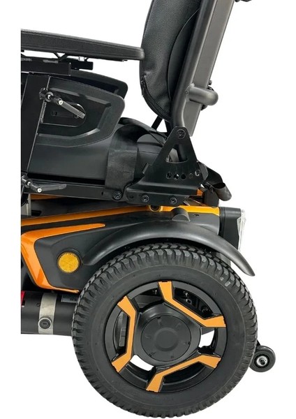 Poylin Fonksiyonel Akülü Tekerlekli Sandalye Turuncu | Ayarlanabilir Oturum Genişliği, 45 Km Menzil, Elektromanyetik Fren P267 modelleri