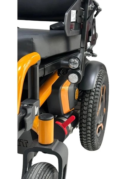 Poylin Fonksiyonel Akülü Tekerlekli Sandalye Turuncu | Ayarlanabilir Oturum Genişliği, 45 Km Menzil, Elektromanyetik Fren P267 indirimleri