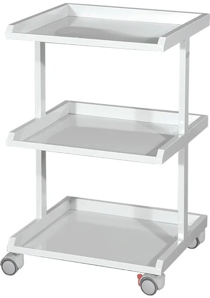 Cihaz Arabası | Antibakteriyel Boyalı, Üç Katlı, Antistatik Tekerlekli E-230/A