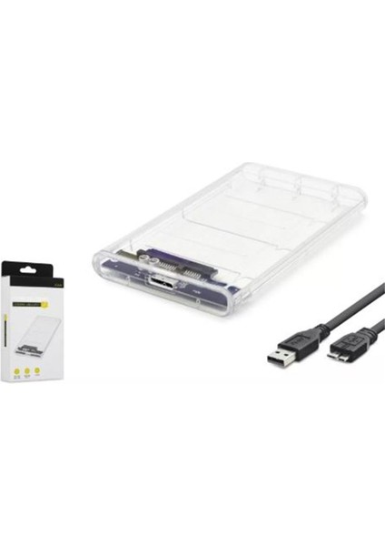 Hadron HDX1760 HDD Kutu Usb3.0 Plastik Sata 2.5" Transparent