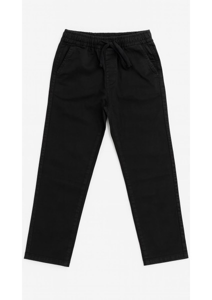 Erkek Çocuk Pamuklu Gabardin Jogger Pantolon Siyah