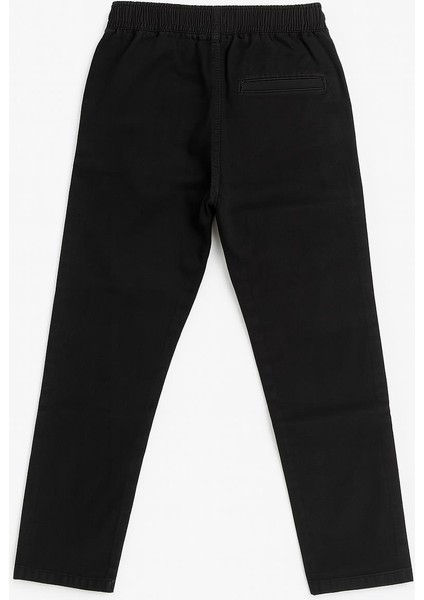 Erkek Çocuk Pamuklu Gabardin Jogger Pantolon Siyah fiyatları