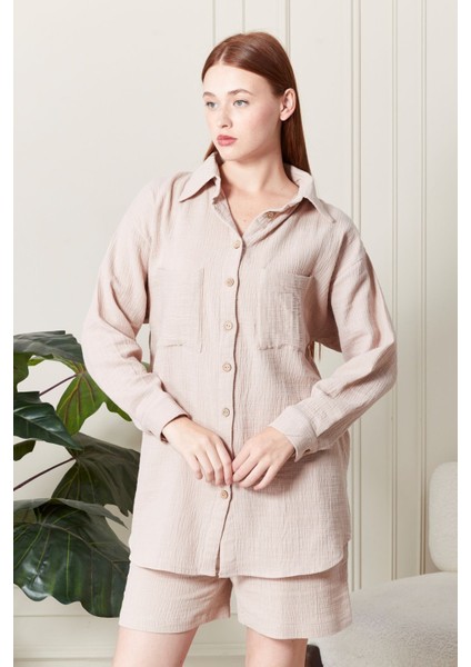Soft %100 Koton Kumaş Şort Gömlek Takım fırsatları