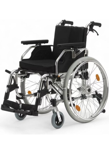 Poylin Alüminyum Hafif Tekerlekli Sandalye | Yüksekliği Ayarlanabilir Kolçak, Bas-Çıkar Teker, Visco Minderli P967