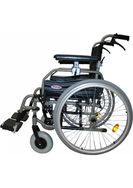Poylin Alüminyum Hafif Tekerlekli Sandalye | Yüksekliği Ayarlanabilir Kolçak, Bas-Çıkar Teker, Visco Minderli P967 fırsatları