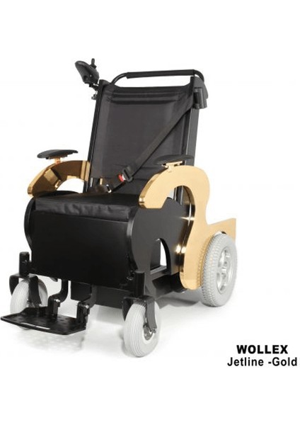 Wollex Refakatçi Sürüşlü Akülü Tekerlekli Sandalye | Güçlü Motor ve 250 kg Kapasiteli Jetline Gold