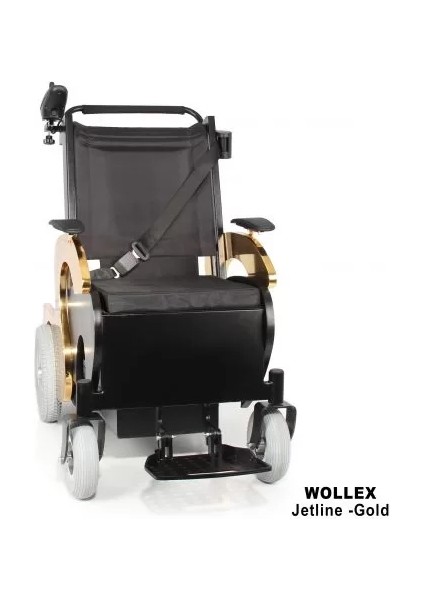 Wollex Refakatçi Sürüşlü Akülü Tekerlekli Sandalye | Güçlü Motor ve 250 kg Kapasiteli Jetline Gold fiyatları