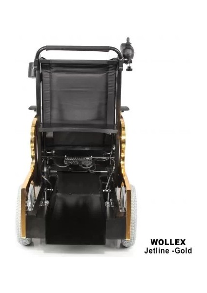 Wollex Refakatçi Sürüşlü Akülü Tekerlekli Sandalye | Güçlü Motor ve 250 kg Kapasiteli Jetline Gold
