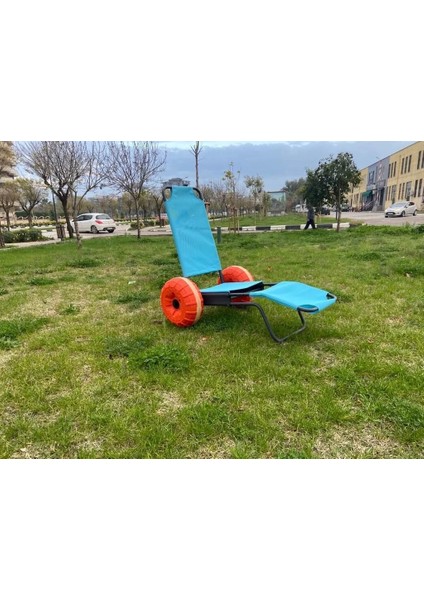 Engelli Plaj Sandalyesi | Hafif, Ce Belgeli ve 2 Teker Kolçaksız Kum ve Taşlı Zeminde Rahat Kullanım