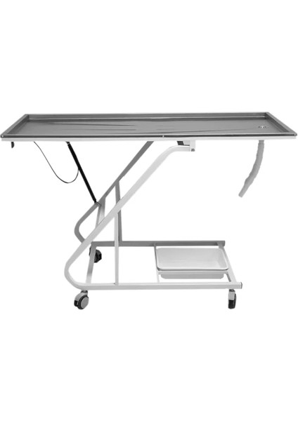 Veteriner Masası | Amortisörlü Eğim Ayarı, Atık Giderli, Frenli Tekerlekli Paslanmaz Tabla E-278/E