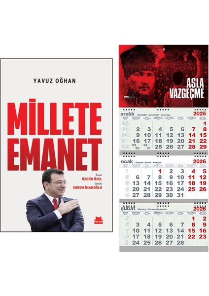 Millete Emanet ve Gemici Duvar Takvimi-Av