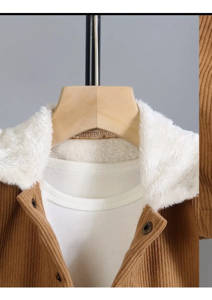 Erkek Çocuk Kadife Içi Peluş Detaylı Mont Cıt Cıt Kapatmalı modelleri
