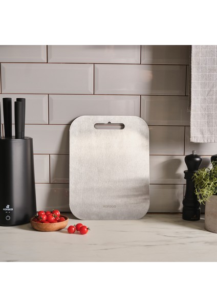 304 Paslanmaz Çelik Kesme Tahtası Inox 26 x 34 cm fırsatları