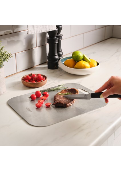 304 Paslanmaz Çelik Kesme Tahtası Inox 26 x 34 cm indirimleri