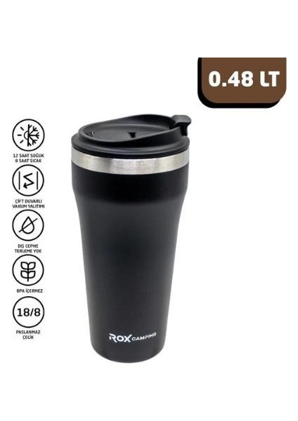 Camping 0190 Kahve Termosu 0.48 Lt - Siyah