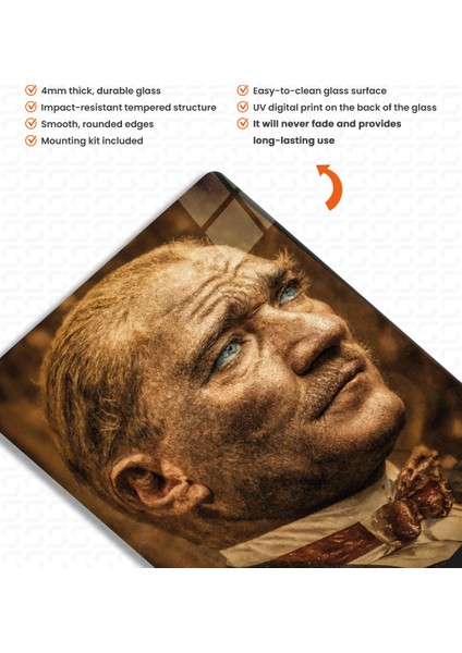 Zamanın Ötesinde Bir Lider - Mustafa Kemal Atatürk Cam Tablo indirimleri