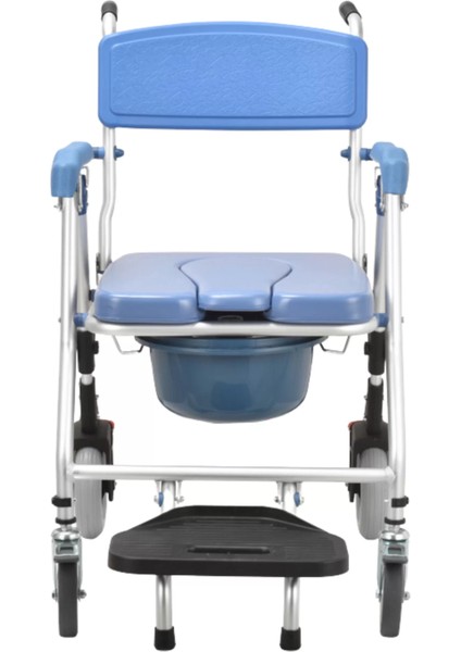 Respirox Banyo Özellikli Seyyar Tuvalet | Katlanabilir Pedallı, Hafif ve Frenli Tasarım Rlts-02