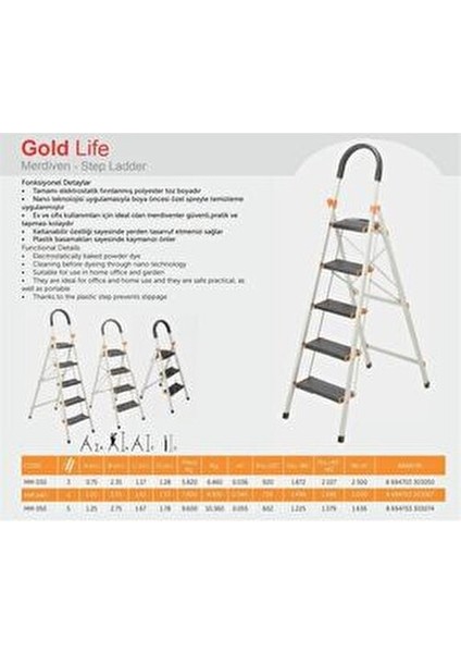 4 Basamaklı Merdiven 115 cm Hafif ve Dayanıklı Plastik Yapı ile Güvenli Kullanım indirimleri
