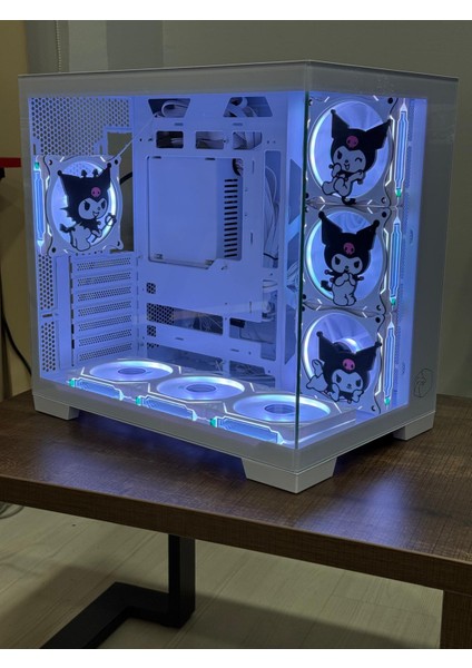 Gametech Kuromi Karakterli 7 Argb Fanlı Akvaryum Kasa Beyaz