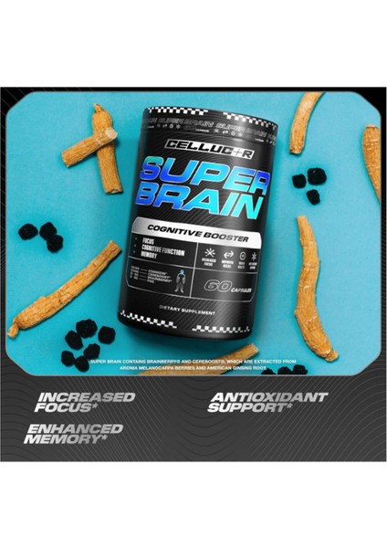Super Brain Cognitive Booster Focus, Attention, Recall 30 Capsules.abd Menşei modelleri