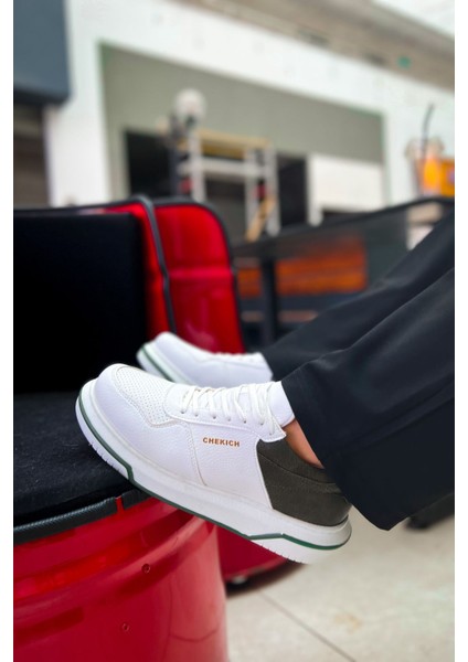 Signature Premium Bağcıklı Erkek Sneaker Haki