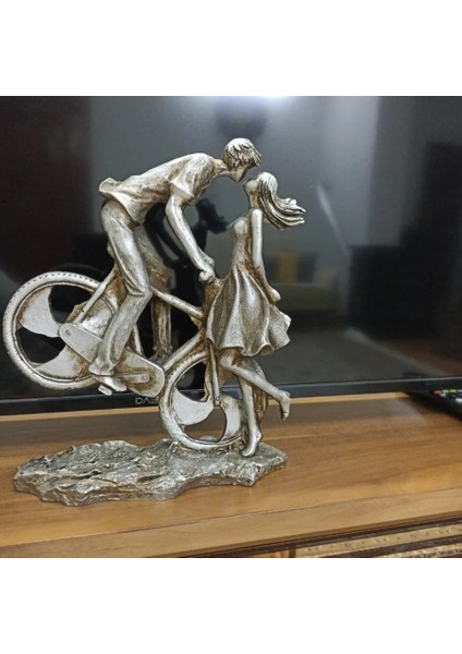 Istanbul Bisikletli Çift Dekor Biblo