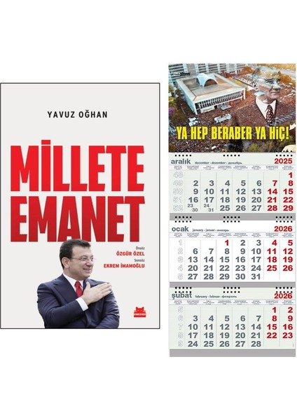 Millete Emanet ve Gemici Duvar Takvimi-Yhbyh