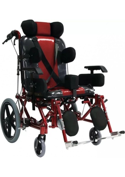 Poylin Spastik Yetişkin Tekerlekli Sandalye | Tam Yatarlı, Tilt Özellikli, Baş ve Yan Destekli P958Y