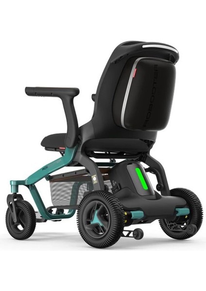 Robooter Akülü Tekerlekli Sandalye Yeşil | Hafif Alüminyum Gövde, Fırçasız Motor ve 25 Km Menzilli Ergonomik Sürüş Desteği E40-20